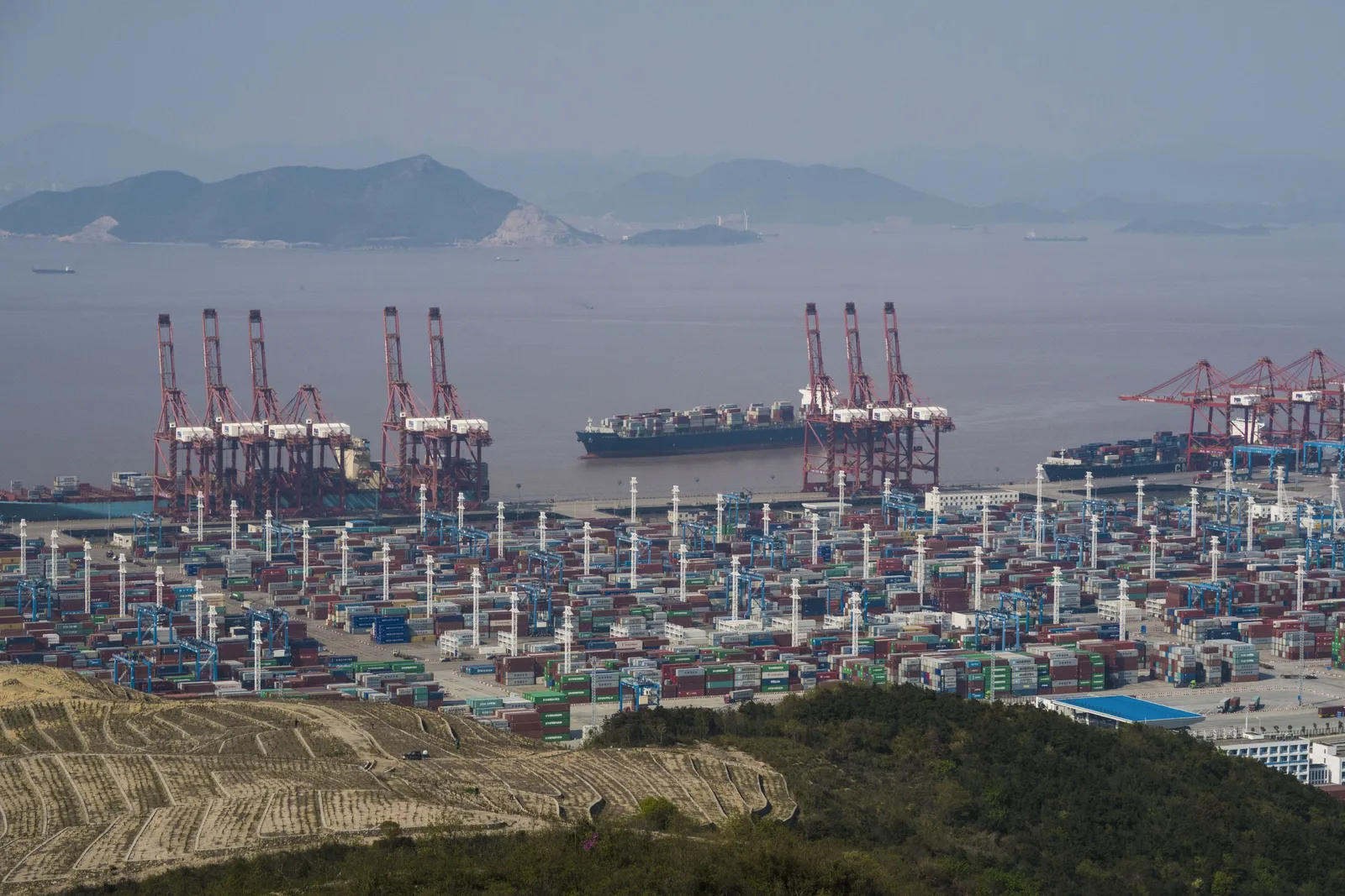 Container terminal at the Port of Ningbo-Zhoushan in Beilun, China, in 2015