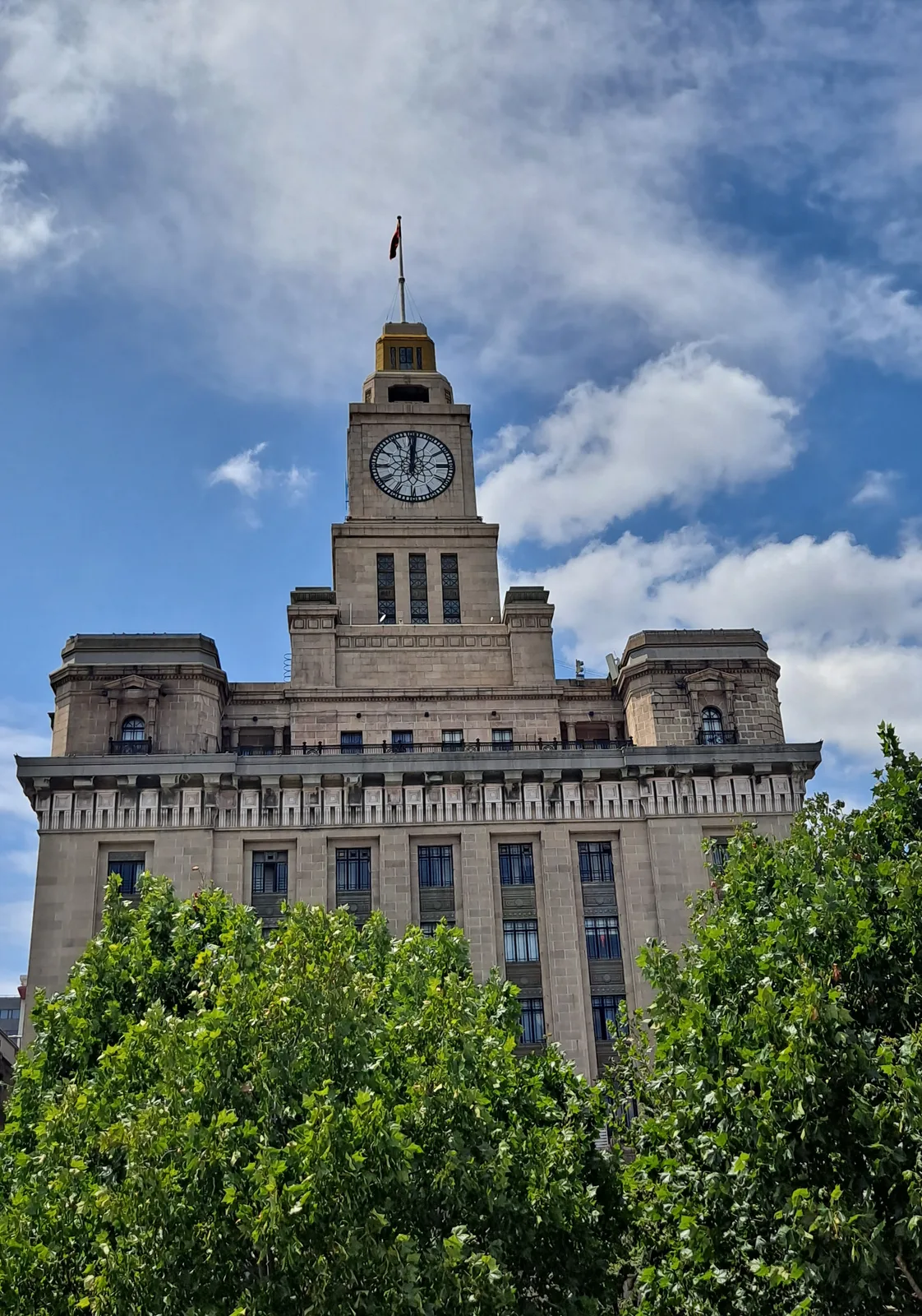 Shanghai Customs House photographed from the Bund in 2022